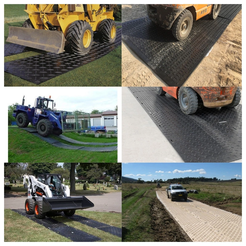 Black HDPE Heavy Equipment Ground Protection Mat Temporary Roadway Mat Tread Plate