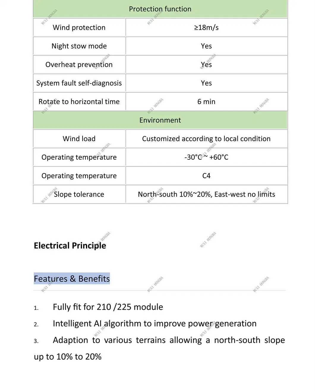 Hb Solar Tracker for Single Axis