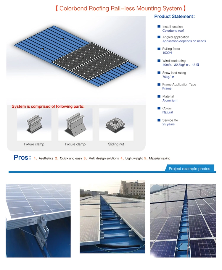 Metal Tile Roof Solar Photovoltaic Mounting Solar Mounts Aluminum Factory Price