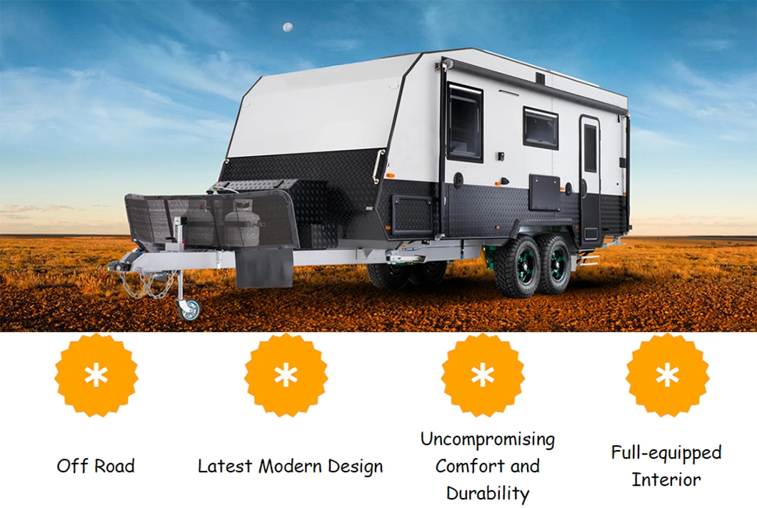 High Quality Factory Supply on Road Light Weight Camping Caravan Motorhome Van with Electric Awning for Sale