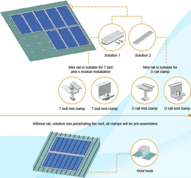 10kw Home Solar Power PV Bracket Mounting Structure Roof Pitch Metal Tin Roof Mount