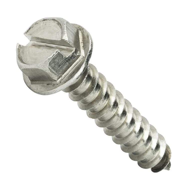 Stainless Steel Slotted Hex Washer Head Sheet Metal Self Tapping Screws