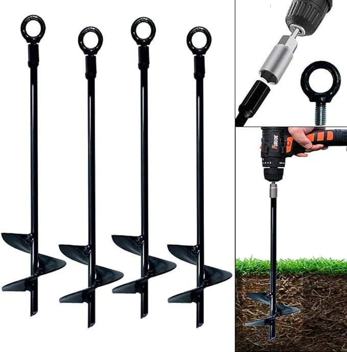 Metal Swing Anchor Heavy Duty Tent Stakes Ground Anchors Screw