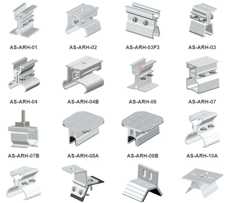 Tin Metal Roof Railless Aluminium Bracket Mount Solar Panel Mounting Support