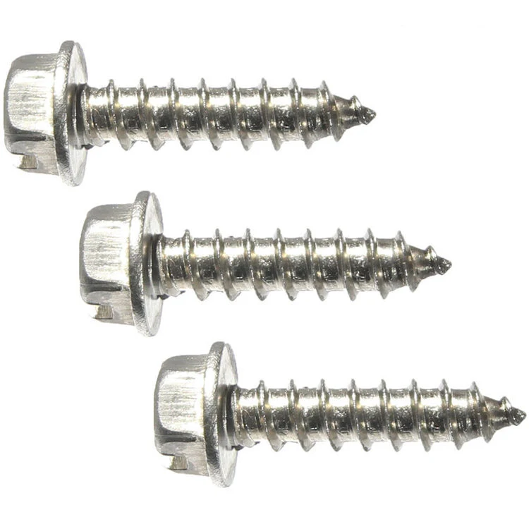 Stainless Steel Slotted Hex Washer Head Sheet Metal Self Tapping Screws