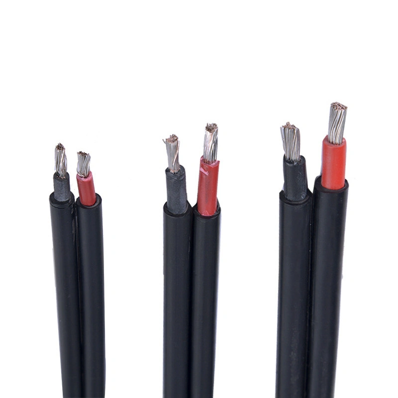 TUV Approved H1z2z2-K DC Two/Twin Cores Tinned Copper Cable 2*6mm2 Red/Black Solar PV Cable Solar Panel Cable Extension Cable