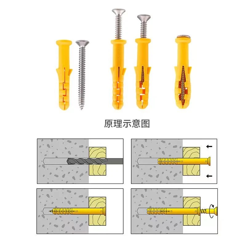 20PCS Plastic Drywall Wall Anchors Screw Assorment Kit, Self Tapping Screws and Ribbed Wall Anchors, Assorted Sizes Wall Plug Bolts Expansion Bolt for Wallboar