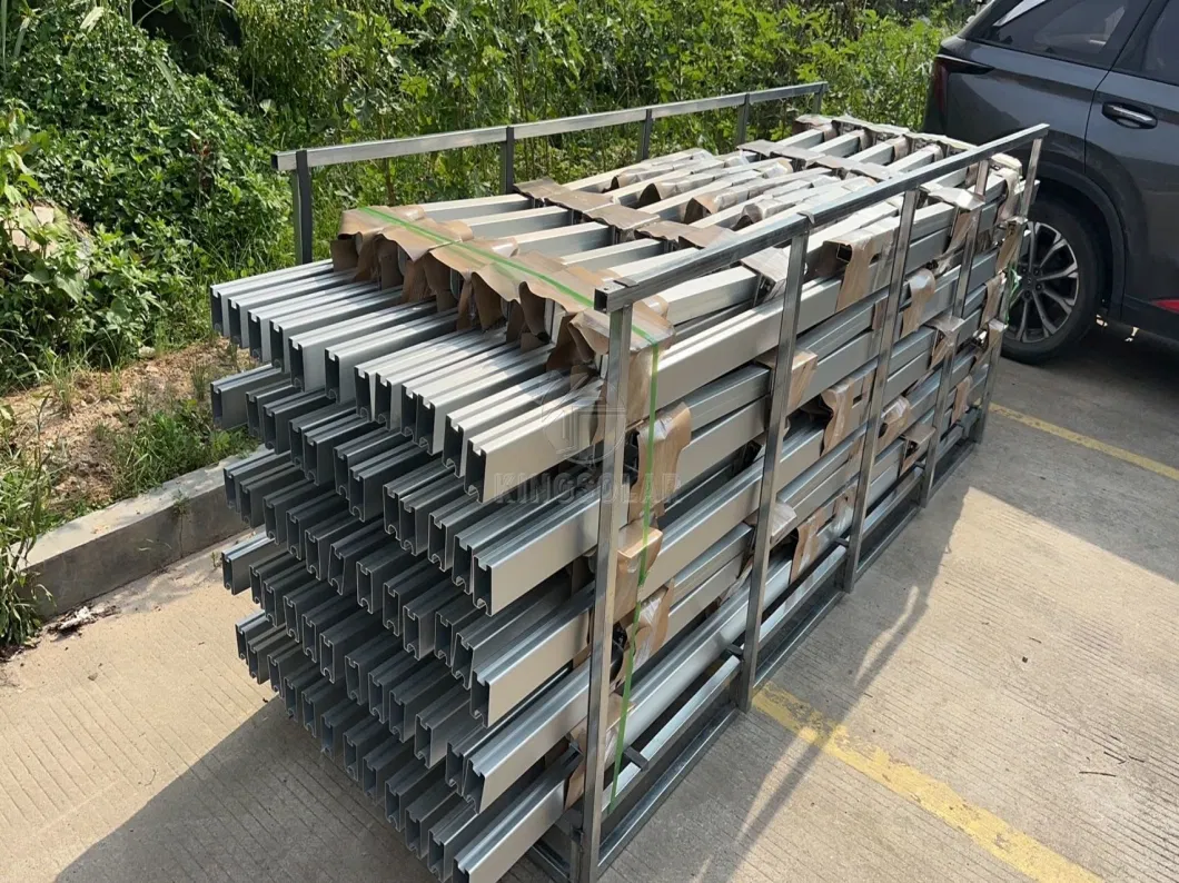 Carbon Steel Column and Aluminum Alloy Guide Rail Photovoltaic Panel Ground Bracket Installation System