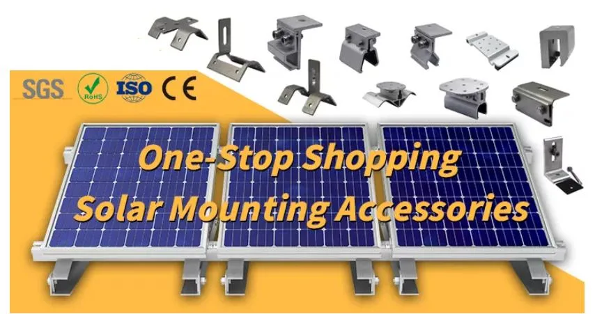 Adjustable Solar Panel PV End MID Clamps Accessories Black Anodized Middle Clamp