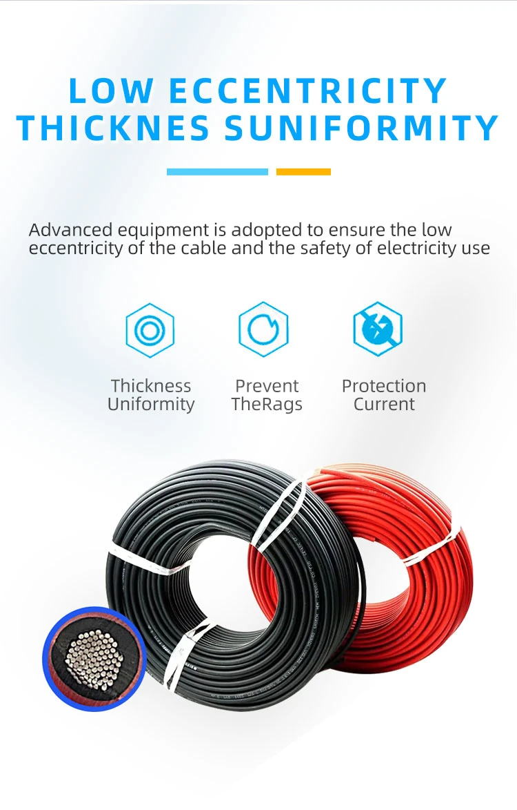 TUV Approved 4mm Photovoltaic Solar Cable DC Solar Cable