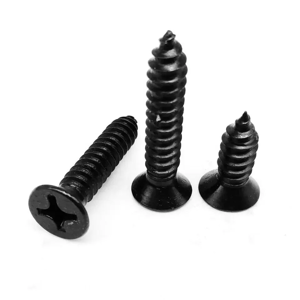 M1.7 M2 M2.5 M3 M3.5 M4 Mini Small Black Oxide 304 Stainless Steel Cross Phillips Flat Countersunk Head Self Tapping Wood Screw