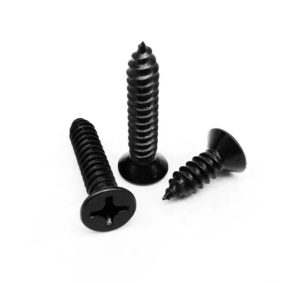 M1.7 M2 M2.5 M3 M3.5 M4 Mini Small Black Oxide 304 Stainless Steel Cross Phillips Flat Countersunk Head Self Tapping Wood Screw