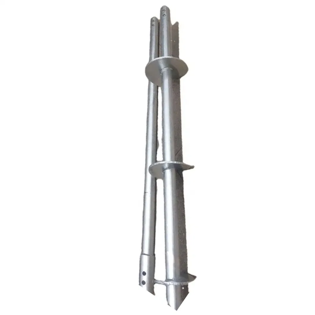 Hot HDG Steel Triple Blades Helix Screw Helical Pile for Construction Foundation