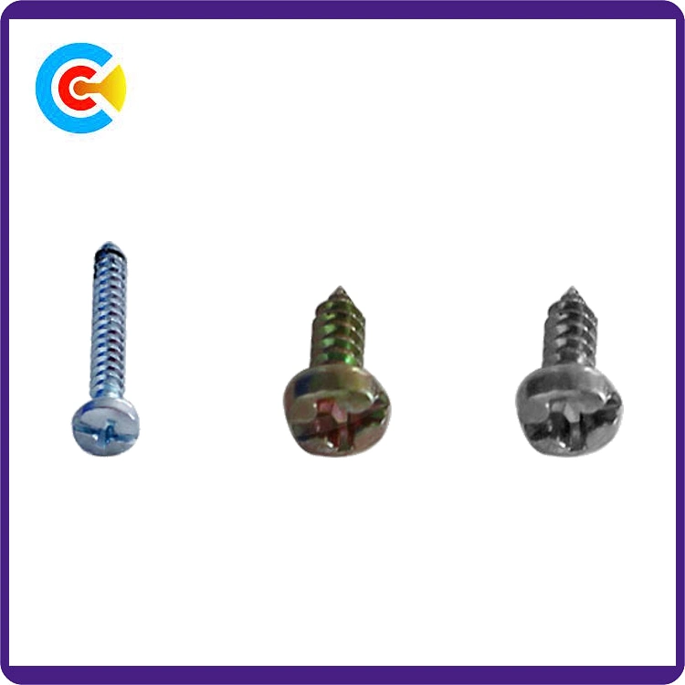 DIN/ANSI/BS/JIS Carbon-Steel/Stainless-Steel Galvanized Phillips/Slot Self-Tapping Screws for Building Railway