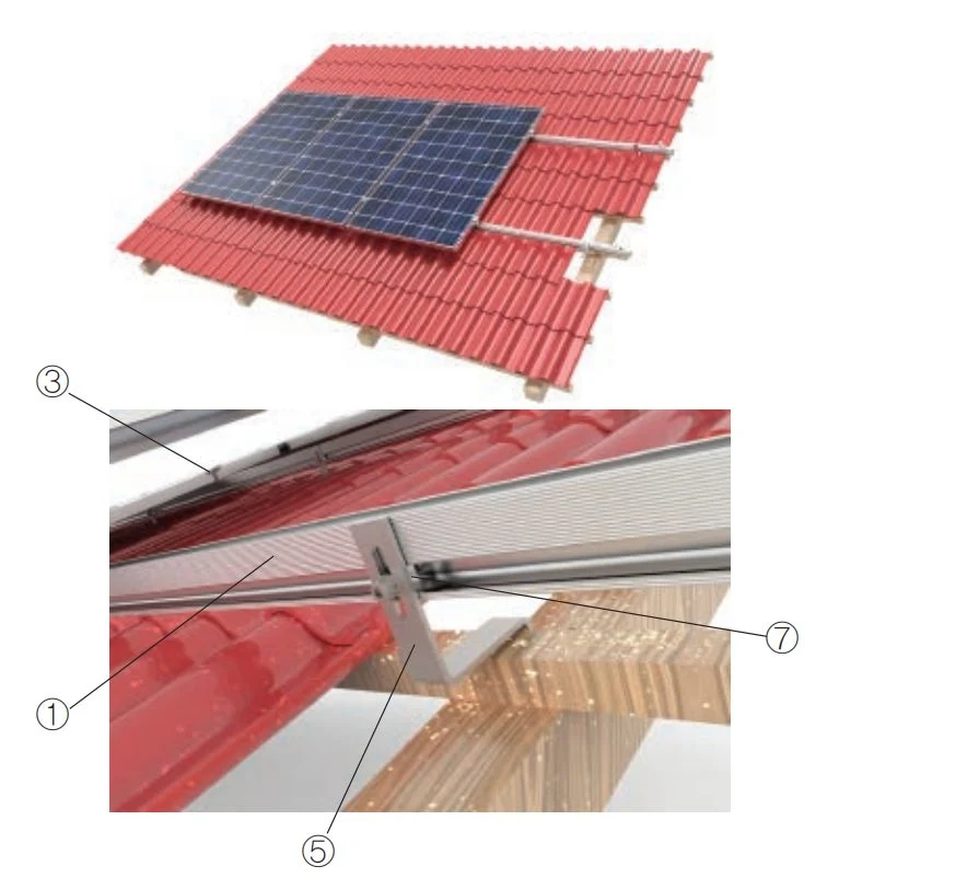 Solar Pitched Tile Roof Stainless Hook Mounting System