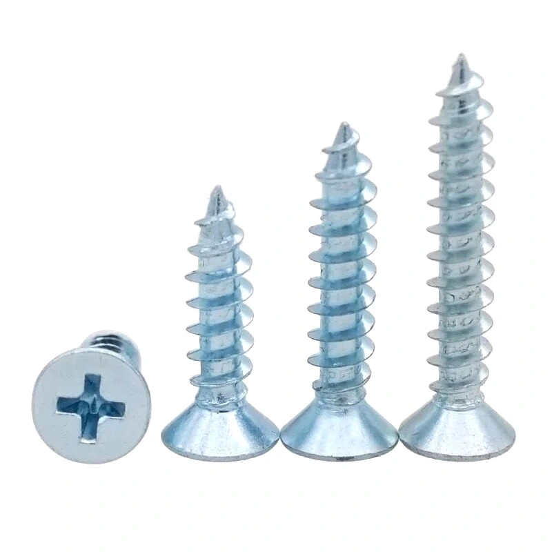 Blue White Zinc Coated Self Tapping Chipboard Screw