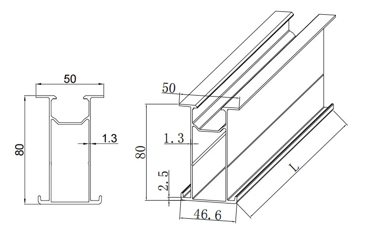 Aluminum PV Mounting Rails for Solar Panels Components