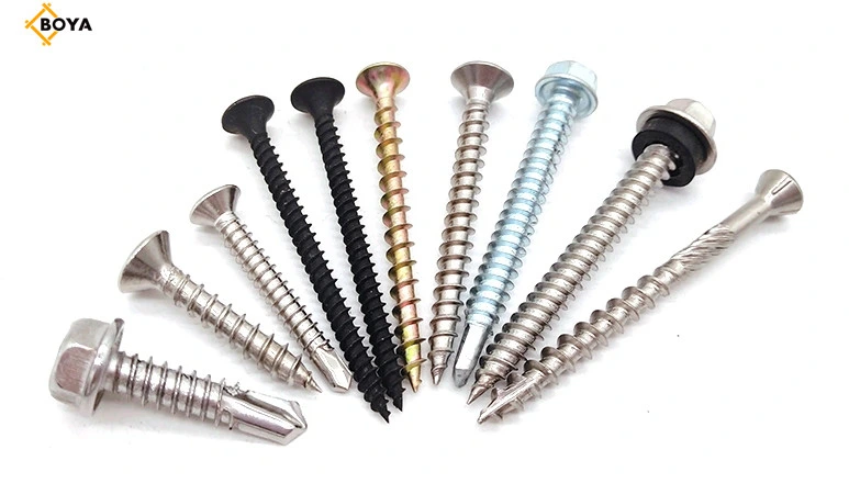 Metal Concrete Stainless Steel Flat Countersunk Wafer Button Pan Truss Hex Head Color Painted Roofing Drill Tail Self Tapping Screw with EPDM Washer