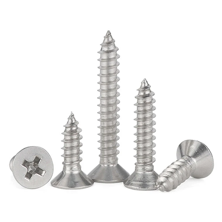 304/316/410 Stainless Steel Countersunk Flat Csk Head Ss Self Tapping Screws Tornillos