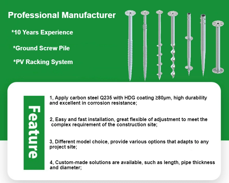 Photovoltaic Spiral Plie Galvanised Ground Screw Anchor with Flange