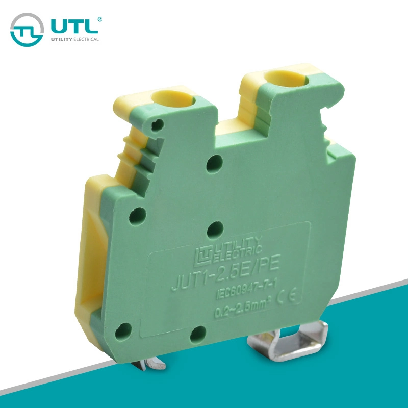 Miniature Ground Terminal Block Phoenix UK2.5 Feed-Through Terminal Block Jut1-2.5e-PE