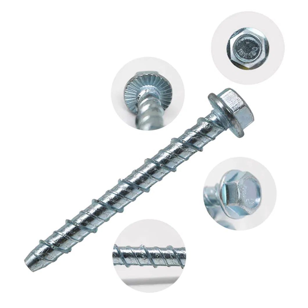 Carbon Steel Concrete Self Tapping Anchor Bolt Concrete Screw