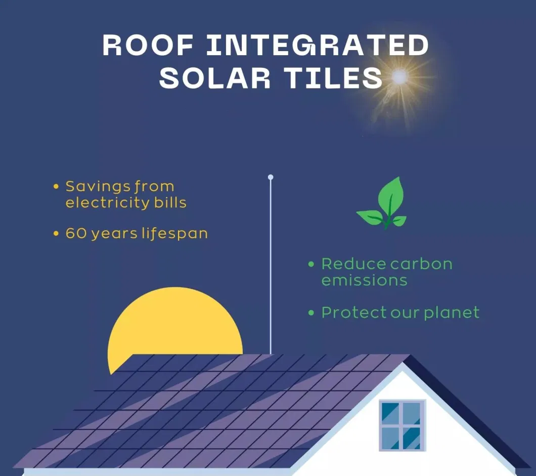 Heat Resistance Solar Shingle Roof Tiles Piastrelle Solari Photovoltaic