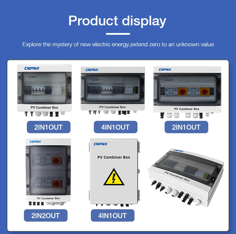 Hinged Junction Box Solar System DC500V PV Array Combiner Box 4in 1out