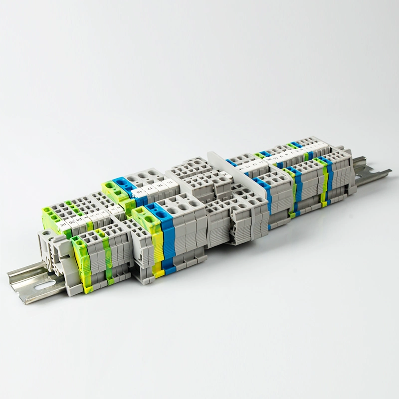 4mm2 Cage Spring Terminal Block 2-in-2-out Wago Terminal Block Jut3-4/2-2