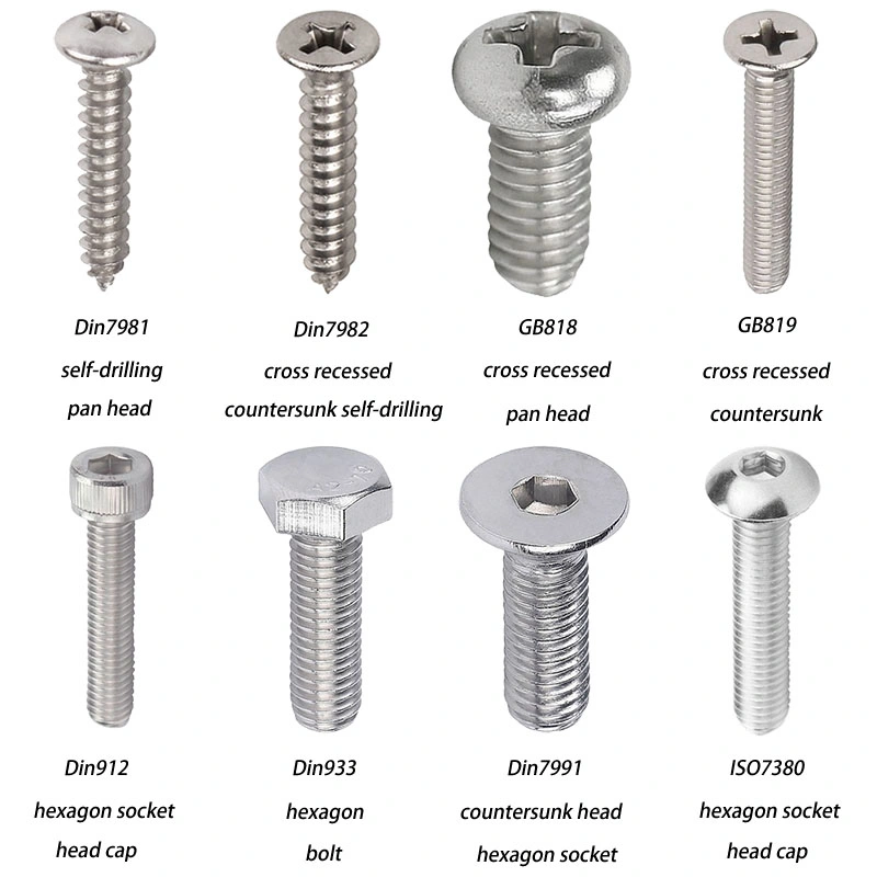 Stainless Steel Self-Tapping Cross Round Head Self-Tapping Pointed Tail Screw