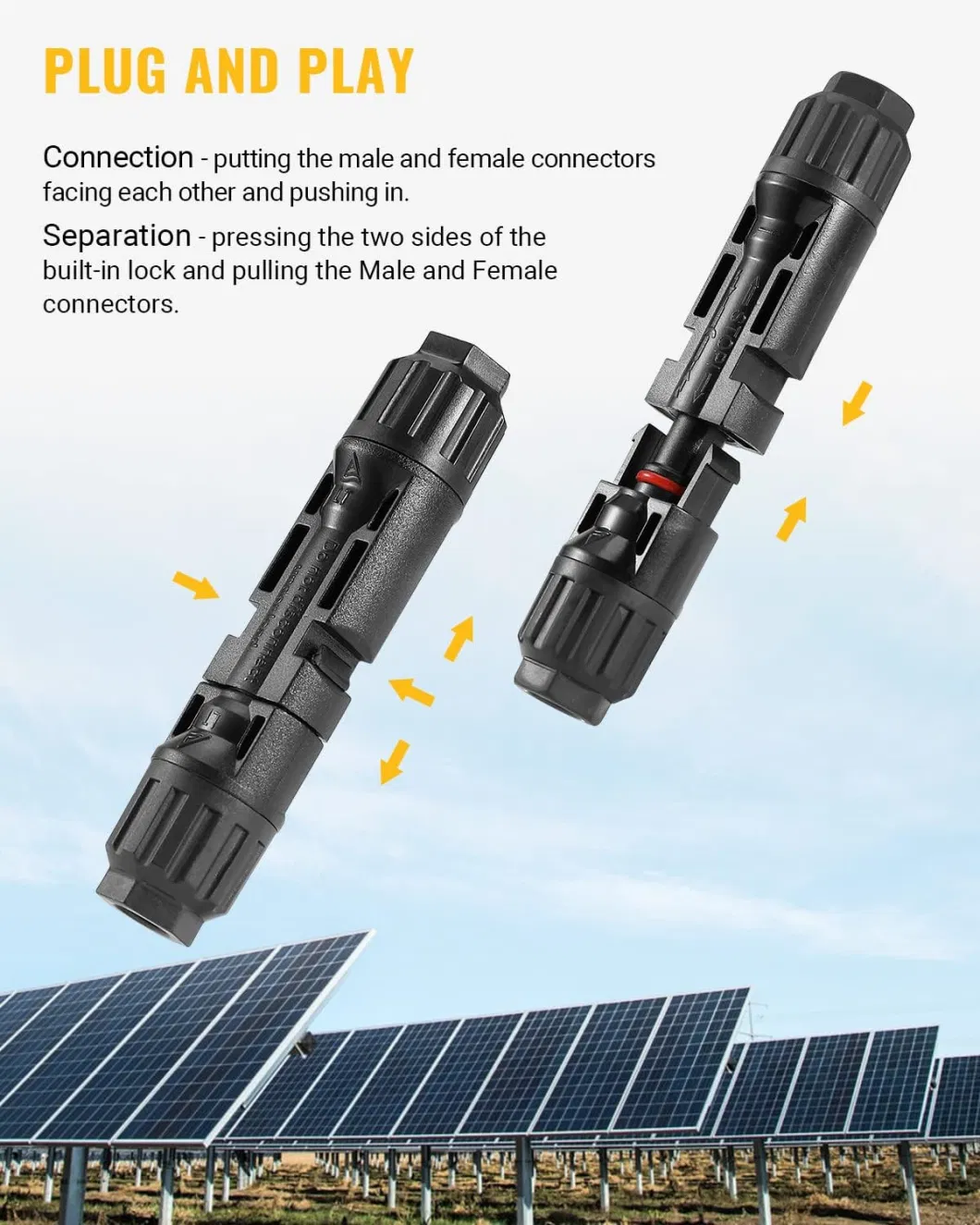 Waterproof Mc4 Solar PV Photovoltaic Connector IP67 IP68 for Solar Energy System