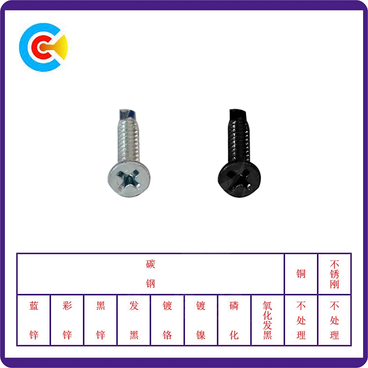 GB/DIN/ ISO/ANSI / ASTM / SAE / Ifi/ as/ BS/Uni/JIS Carbon Steel Galvanized Cross Head Drill-Tail Tapping Screw for Bridge