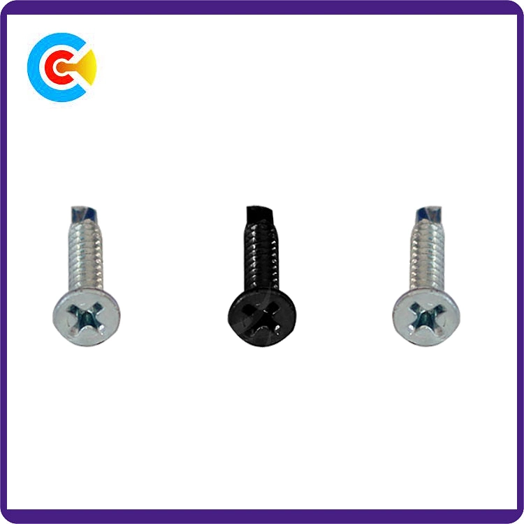 GB/DIN/ ISO/ANSI / ASTM / SAE / Ifi/ as/ BS/Uni/JIS Carbon Steel Galvanized Cross Head Drill-Tail Tapping Screw for Bridge