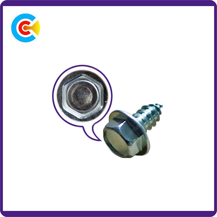 GB/DIN/JIS/ANSI Carbon-Steel/Stainless-Steel Hexagon Flange with Self-Tapping Screws for Building