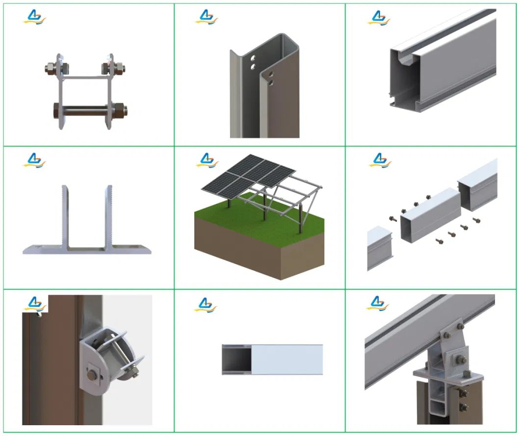 Single-Post Ramming Pile with Panel Back Mounting System Professional with Design Drawing