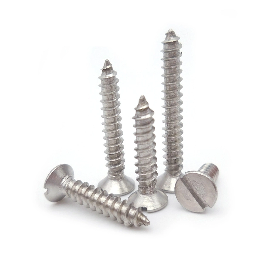 White Zinc Plated Csk Slotted Head Self-Tapping Screws