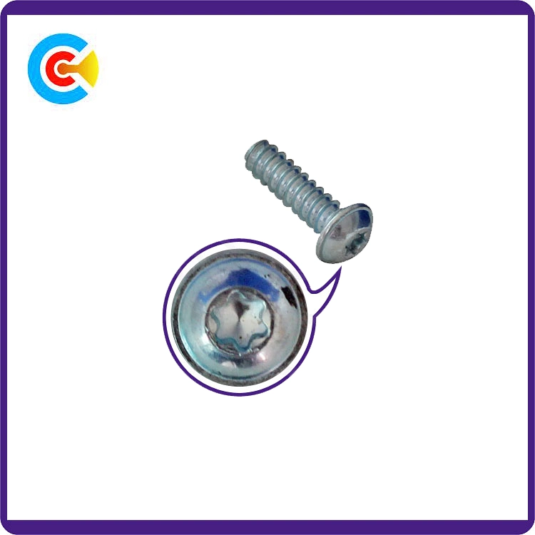 Steel/4.8/8.8/10.9 Flower/Cinquefoil Pan Head Inch Self Tapping Screws with Washer