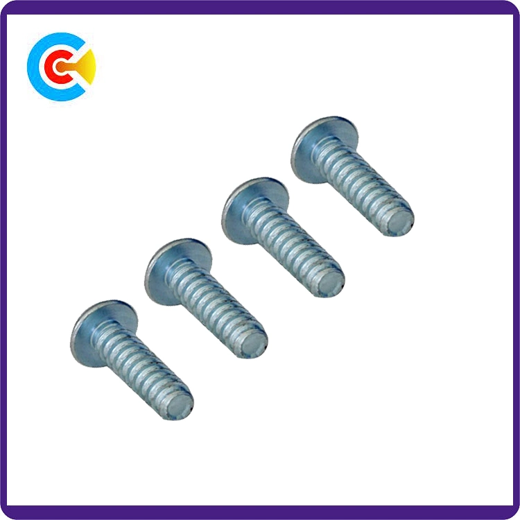 Steel/4.8/8.8/10.9 Flower/Cinquefoil Pan Head Inch Self Tapping Screws with Washer