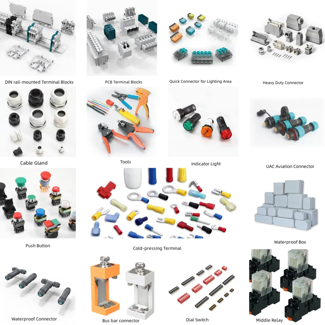 4mm2 PE Terminal Block Cage Spring Wago Terminal 2-in-2-out Grounding Jut3-4/2-2PE