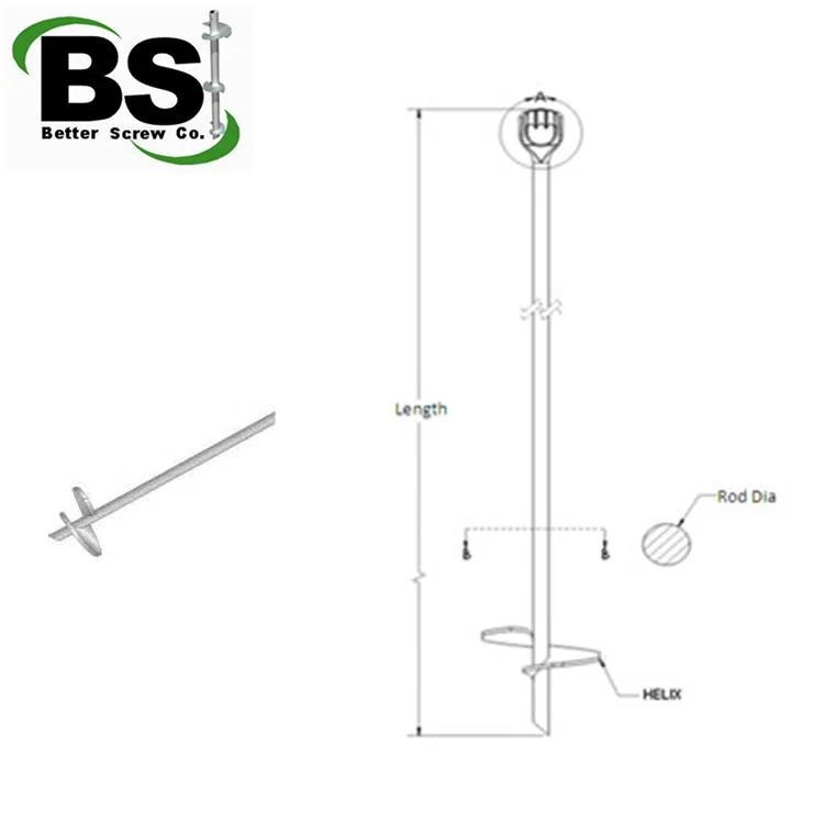 Hot Sale Round Shaft Helical Piles for Foundation Works