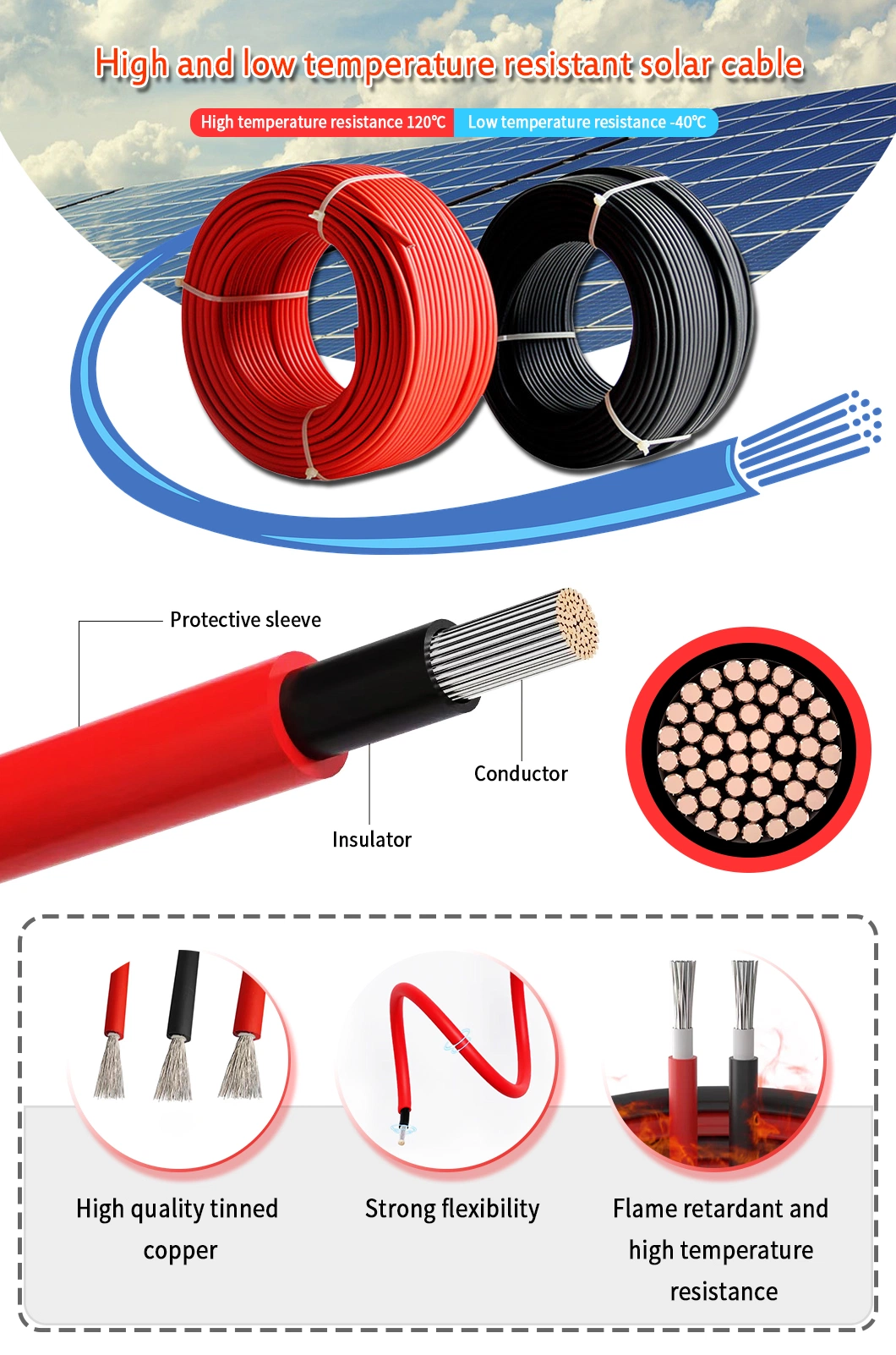 TUV Certified PV1-F Multi-Model Solar Photovoltaic Panel Connection Cable Extension Special Cable for Solar Power Stations