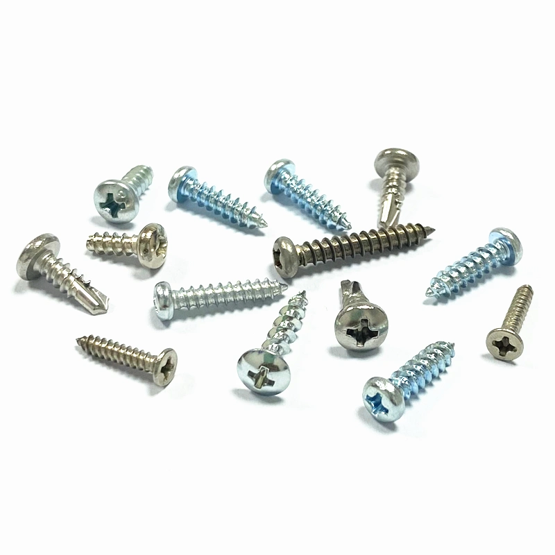 Factory Custom M1 M1.2 M1.4 M1.6 M 1.5 M1.7 M2 M2.2 M2.3 M2.6 M3 Blue Zinc Steel Philips Pan Head Self Tapping Screw