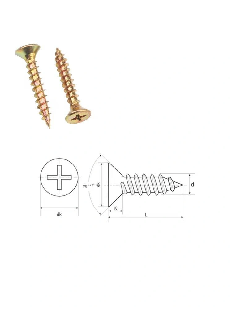 Stainless Steel Cross Recessed Countersunk Head Self Tapping Screw M2 / 3 / 4 / 5 / 6 Flat Head Self Tapping Screw