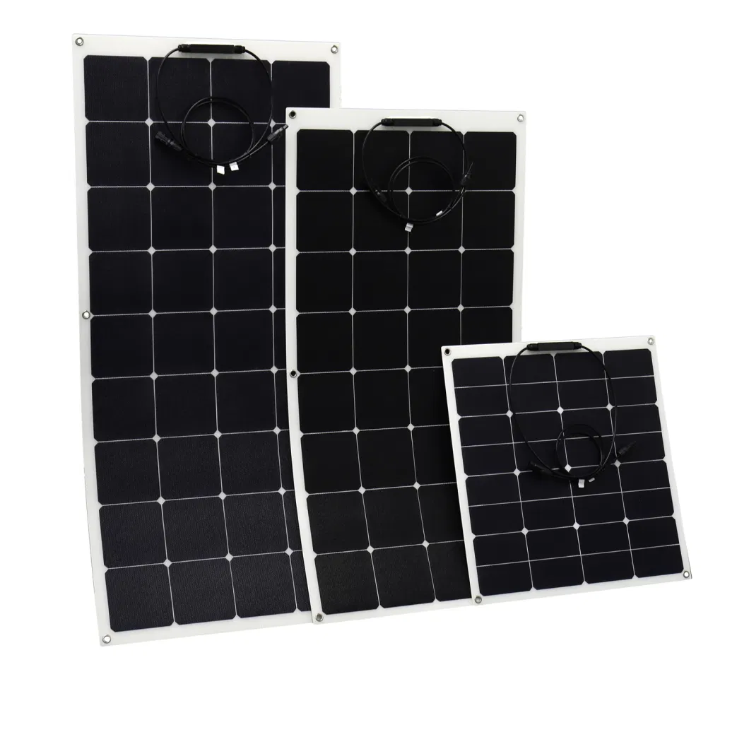 100W 18V Semi-Flexible Photovoltaic Module Sunpower ETFE Solar Panel for Campervan RV