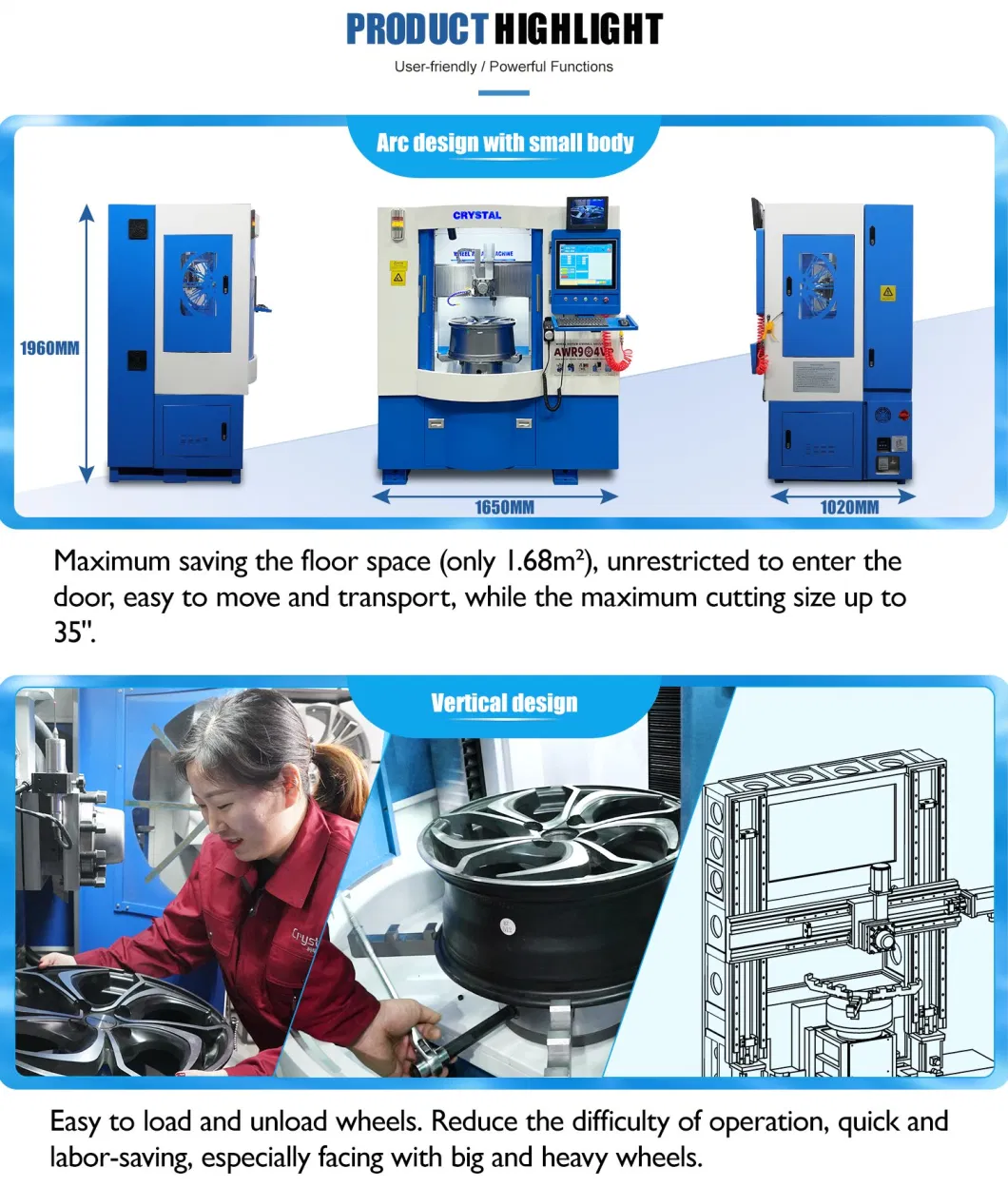 Awr904vp Wheel Refurbish Machine for Wheel Renovation