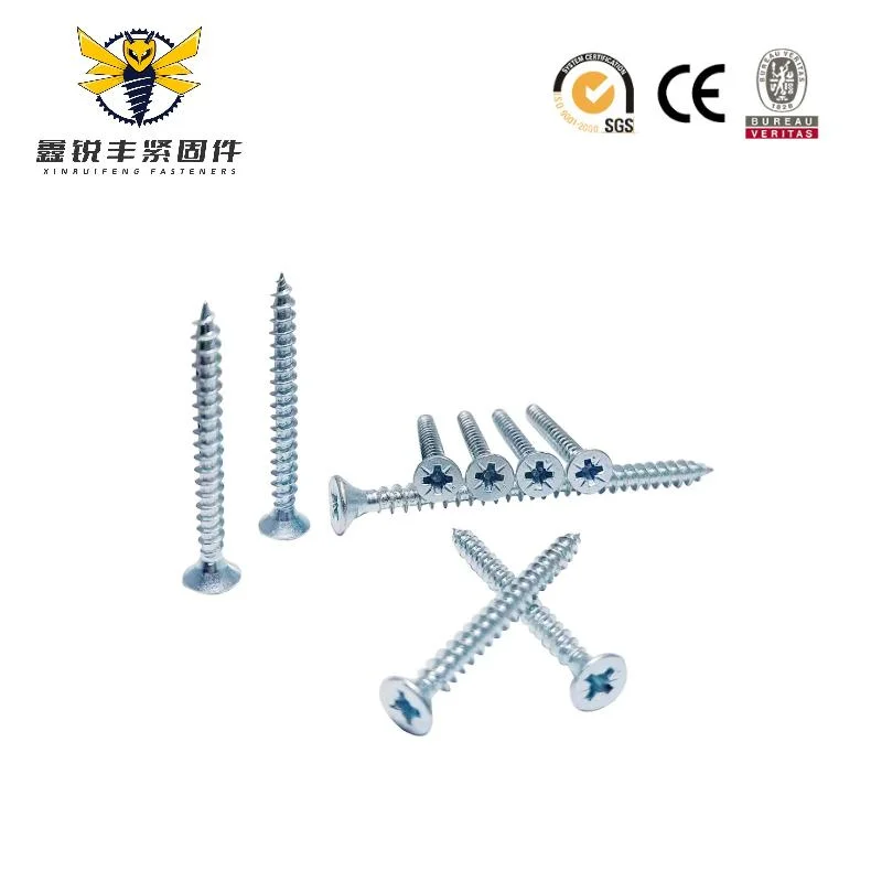 Wholesale Cross Head Screw Countersunk Head Blue and White Zinc Self-Tapping Screw