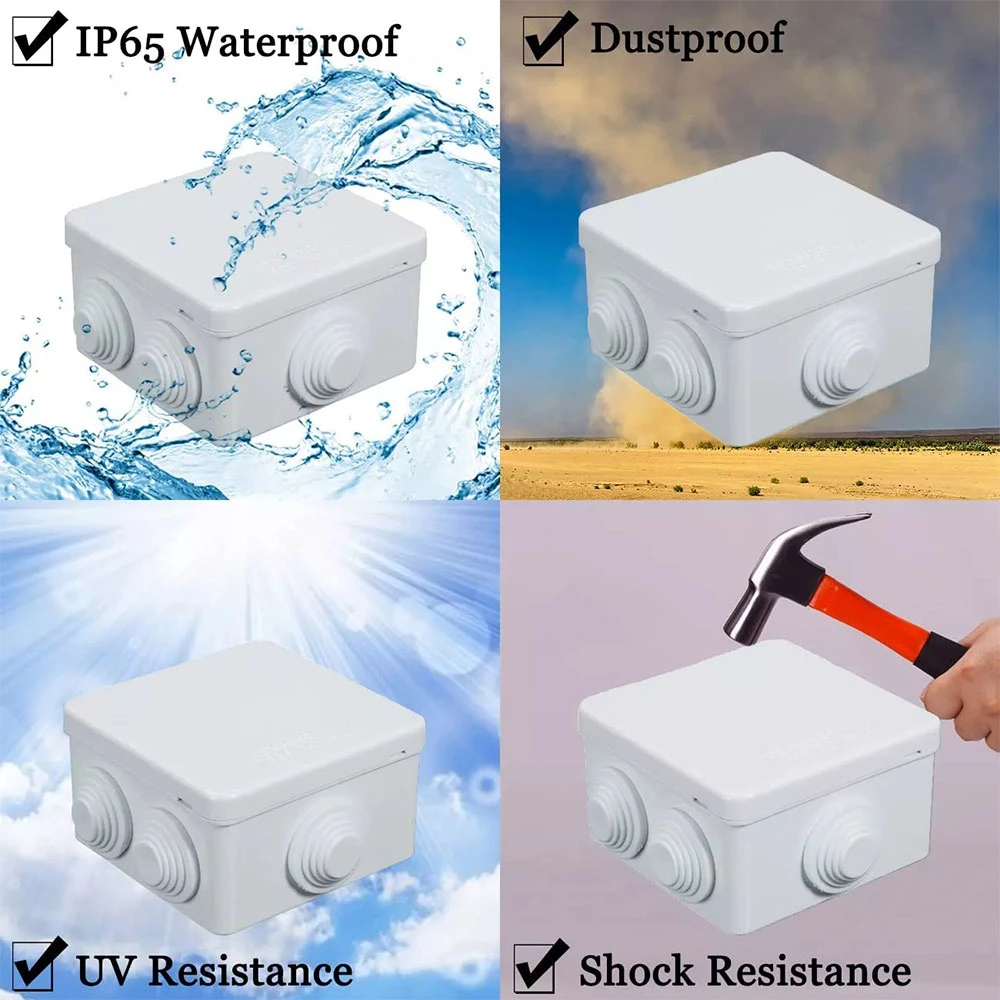 ABS Waterproof Small IP65 Electrical Junction Box PVC Electronic Enclosure Waterproof Corrosion-Proof Junction Box