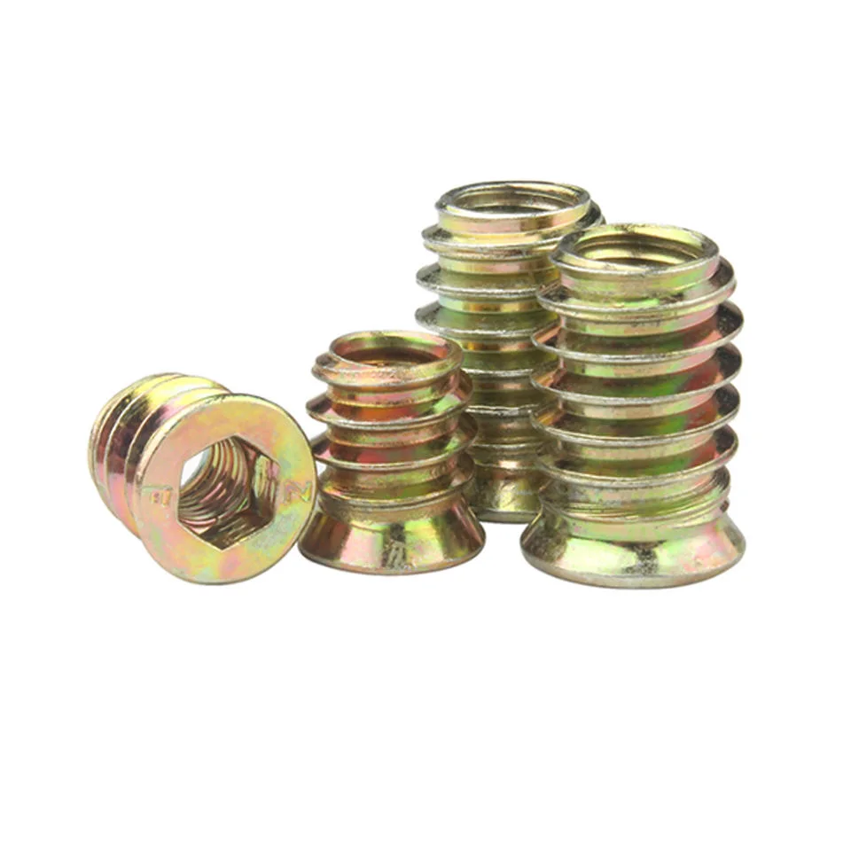 Brass Flange Slotted Self-Tapping Threaded Insert Nut