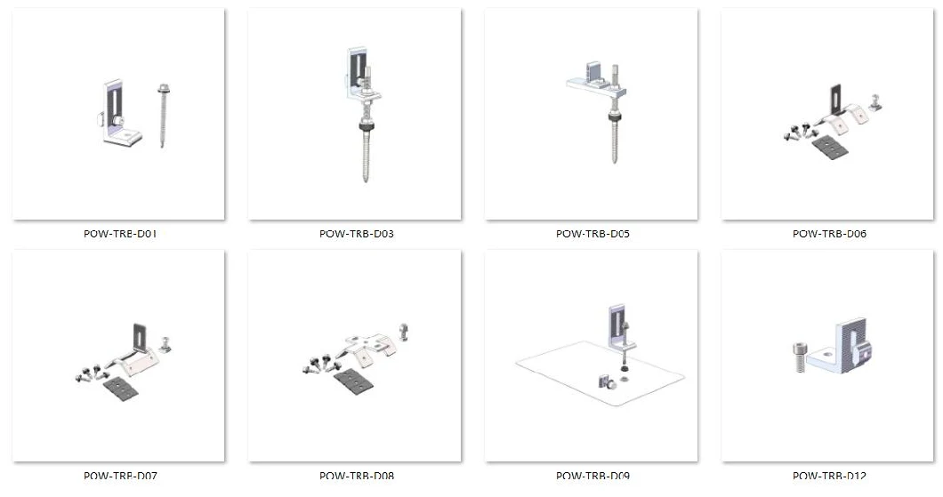 Powerack Solar Mounting System for Tin Roof Mount Solar Racking Solar Bracket Installation