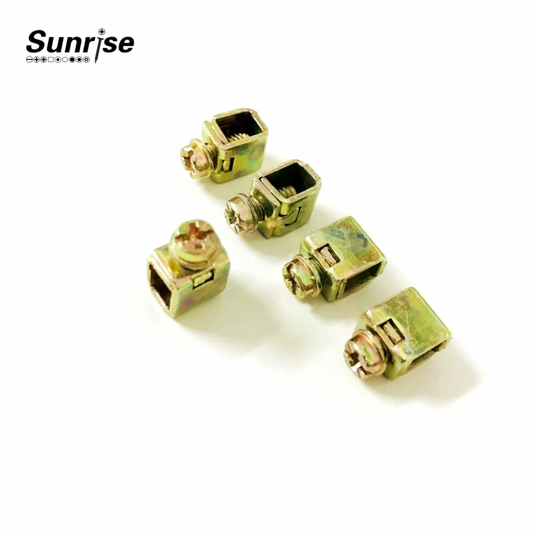 China Factory Popular Socket Parts PCB Brass Terminal Screw with Terminal Cage Wiring Brass Earth Terminal Connector Terminal Box with Screw